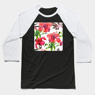 Watercolor tropical leaves and plant Baseball T-Shirt